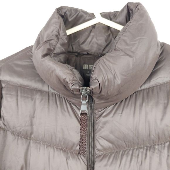 Uniqlo Dark Brown Ultra Light Down Jacket Coat Size Small Approx UK 8 - Picture 2 of 16